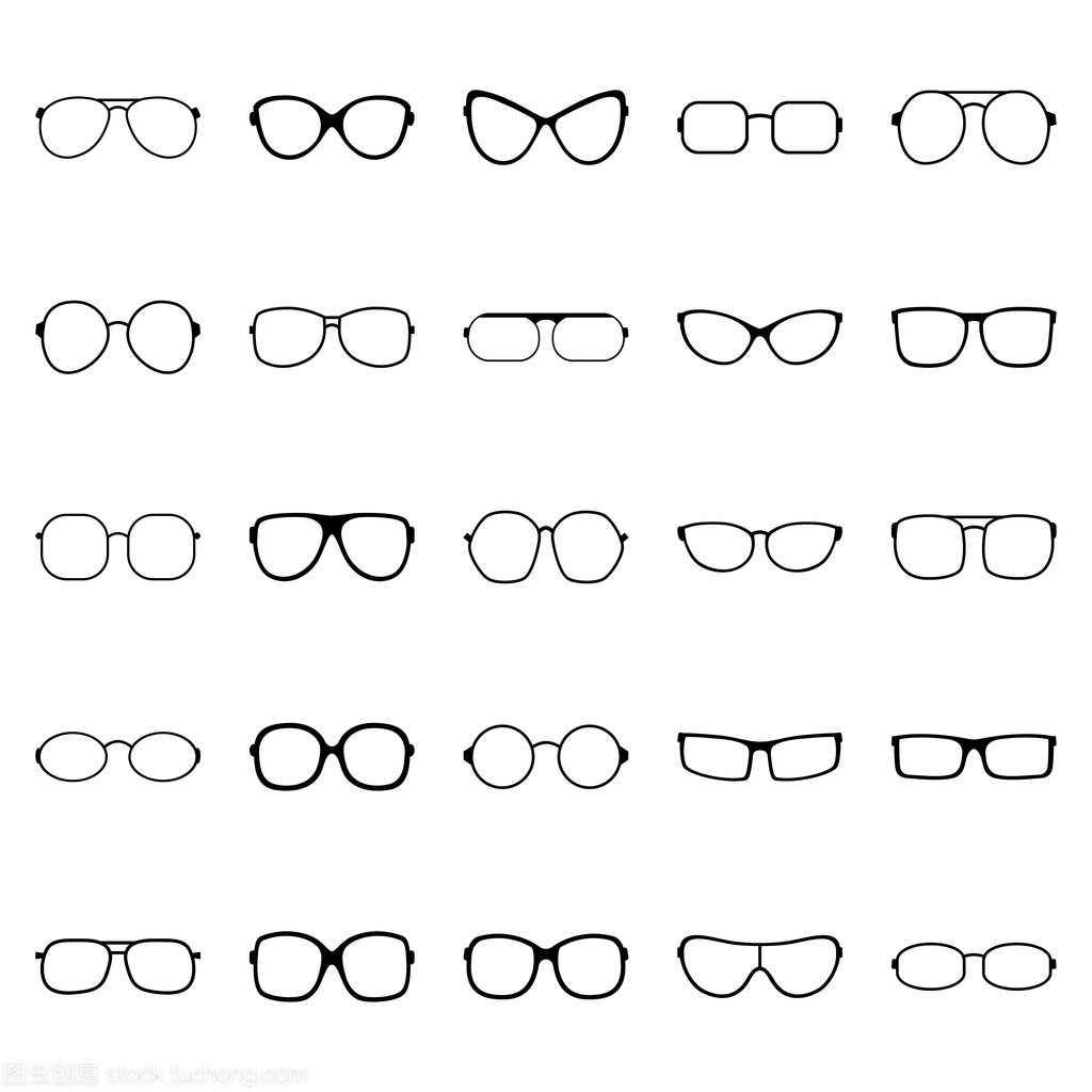 套眼镜和太阳镜,矢量图